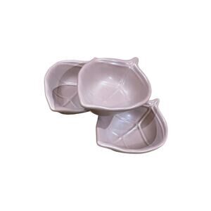 Set of 3 SDS for HD Designs Leaf Bowl- Light Taupe New